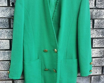 Chic Vintage Jacques Vert Green Summer Coat Size UK 10-12