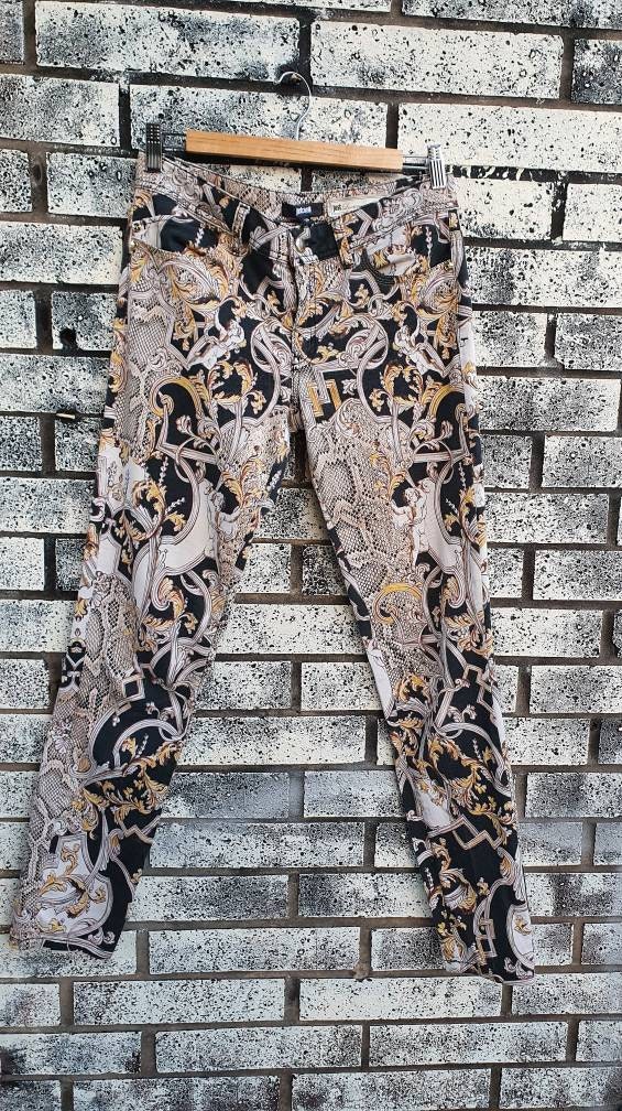 Vintage Just Cavalli Baroque and Snake Print Jeans Size 10