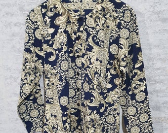 Vintage St Michael Baroque Printed Blouse Size 8