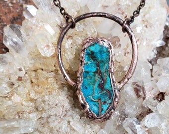 Imperial Jasper Stone Pendant | Copper Electroformed | OOAK Handmade Necklace