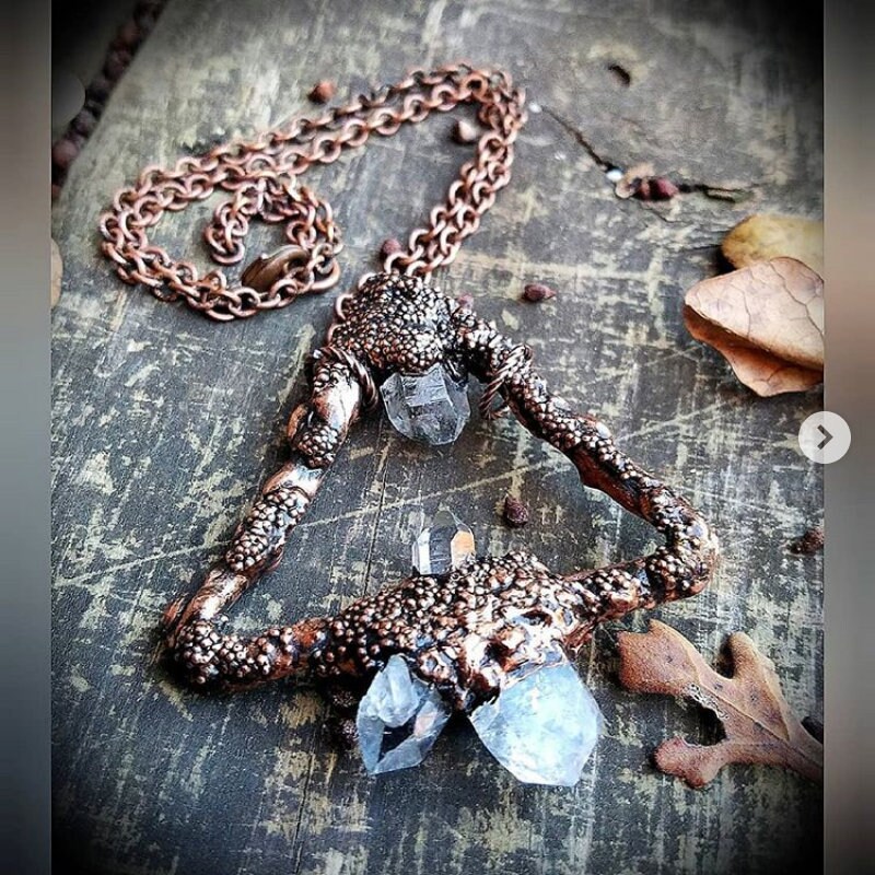 Clear Arkansas Crystal Quartz Points OOAK Pendant Make a Statement