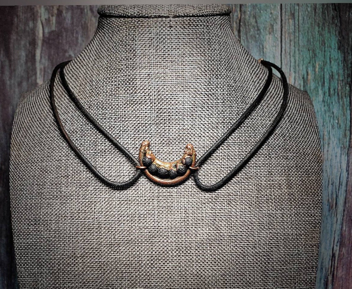 Men's Braided Leather & Lava Stone Diffuser Choker Necklace