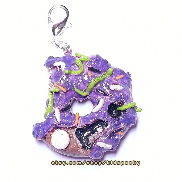 Polymer Clay Halloween Zombie Donut Charm // Donut // Charm // Halloween // Planner Charm // Phone Charm // Food Charm // Sweets // Handmade