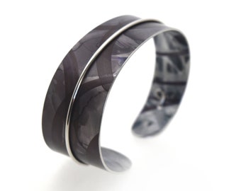 Aluminum bracelet, light weight, unique, original and colorful, handmade, black