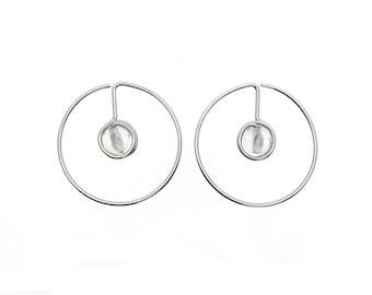 Round hula hoops earrings with transparent beads, light weight