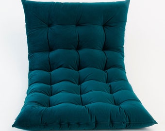 Custom size French cushion, free insured shipping, sofa cushion, velvet padded mat, floor pillow, Japanese Futon floor pillow, velvet futon