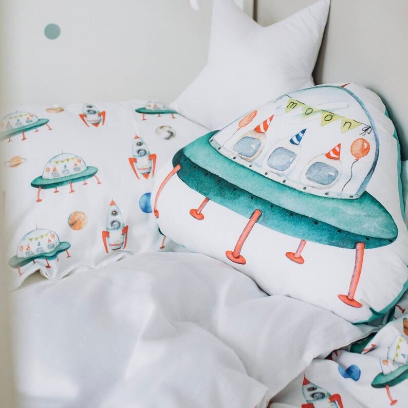 Mint space kids duvet cover toddler duvet cover mint crib Etsy