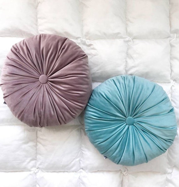 Round Velvet Pillow Decorative Floor Cushion Kids Nursery Etsy
