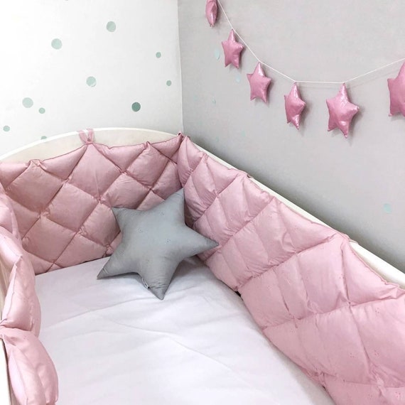 Pink Baby Bumpers Crib Bumpers Toddler Room Decor Nursery Etsy