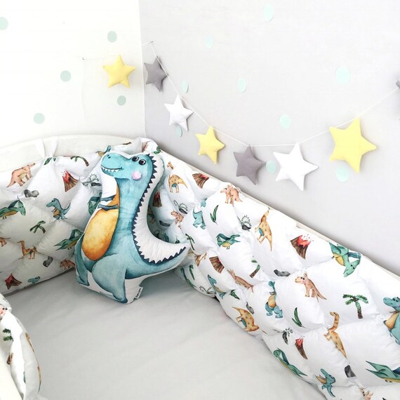 dinosaur cot bumper