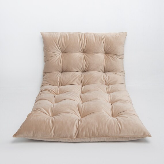 Beige french mattress sofa cushion velvet padded mat floor Etsy