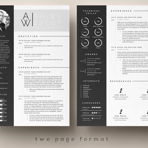 3 Page Resume Template Cover Letter and References Template for MS Word ...