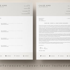 4 Page Resume Template Cover Letter and References Template for MS Word ...