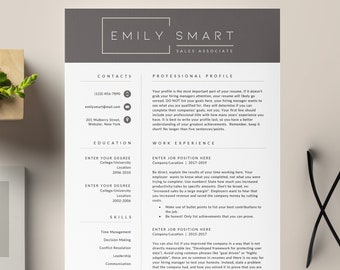 4 page Resume Template Cover Letter and References Template for MS Word DIY Printable Modern Resume | Resume Guide Writing Tips | Mac CV