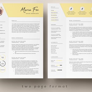 3 Page Resume Template Cover Letter and References Template for MS Word ...