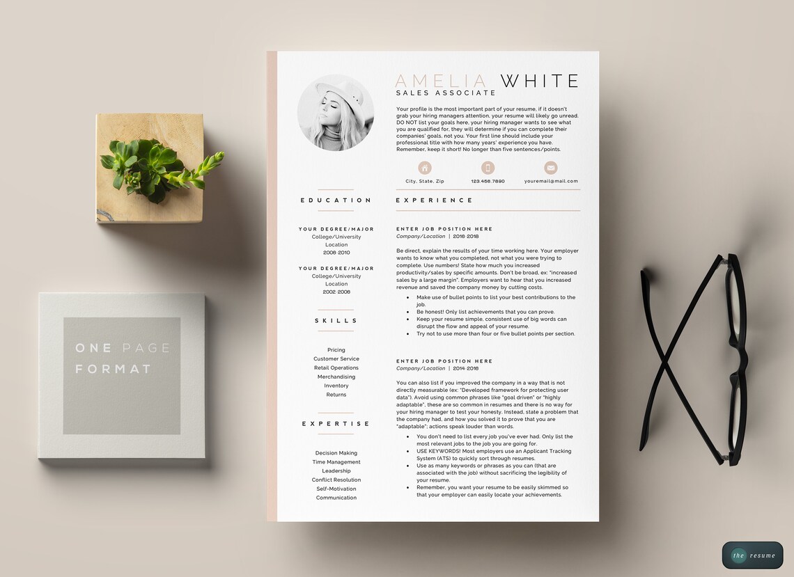4 Page Resume Template Cover Letter and References Template for MS Word ...