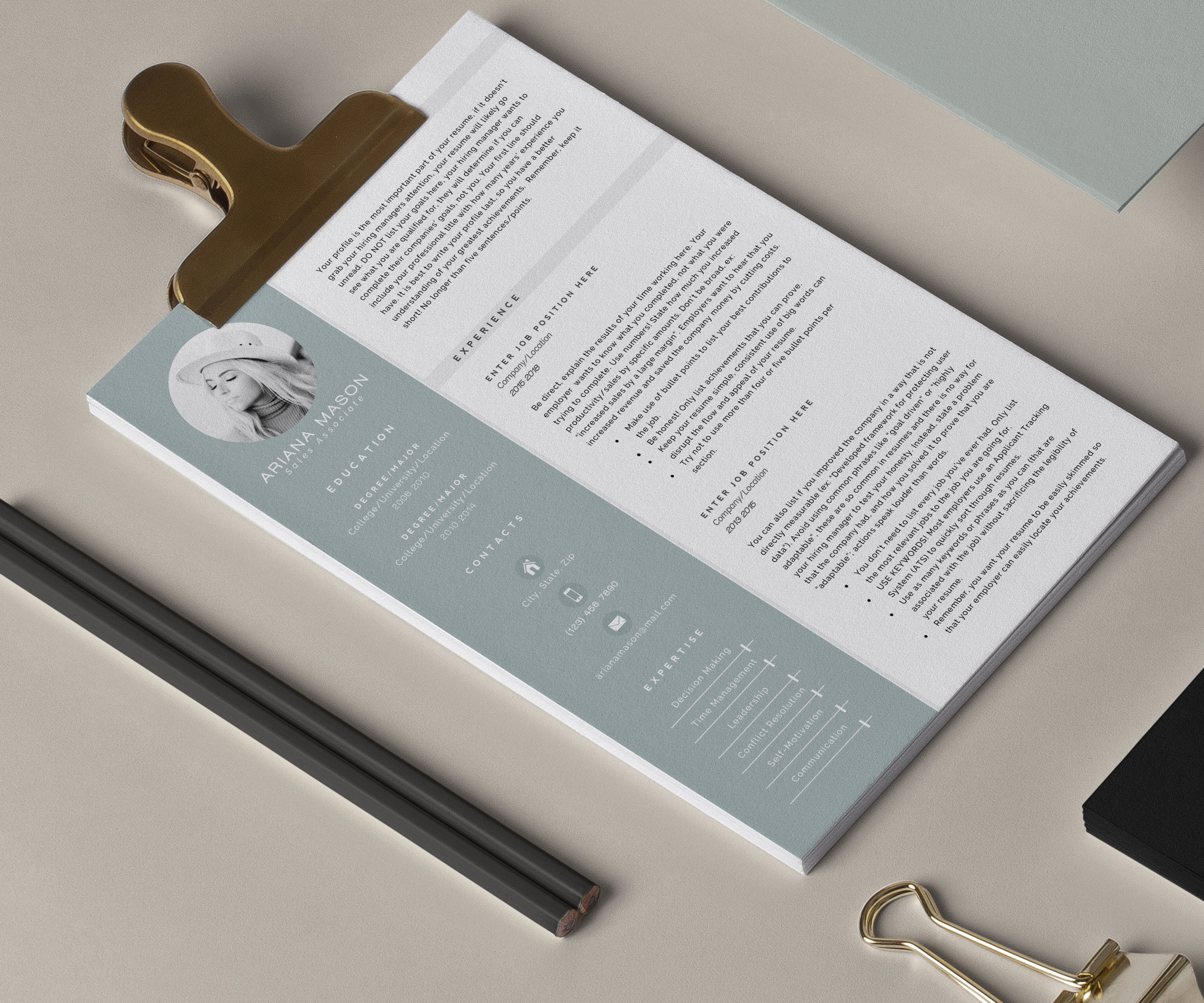 3 Page Resume Template Cover Letter and References Template for MS Word ...