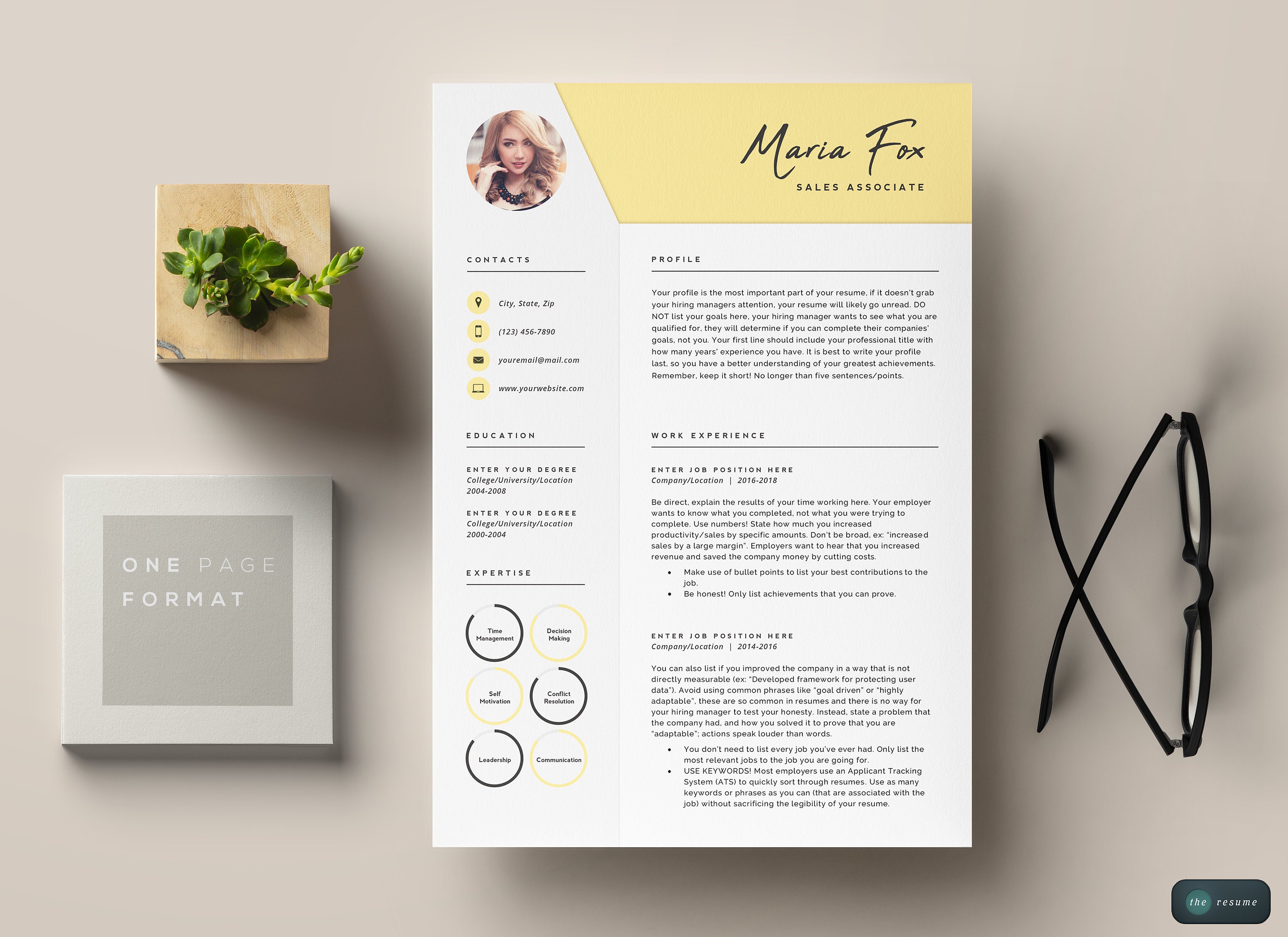 3 Page Resume Template Cover Letter and References Template for MS Word ...