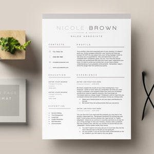 1 2 3 Page Resume Template Cover Letter and References - Etsy