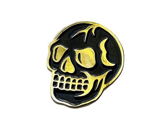 Skull - Black & Gold - Enamel Pin