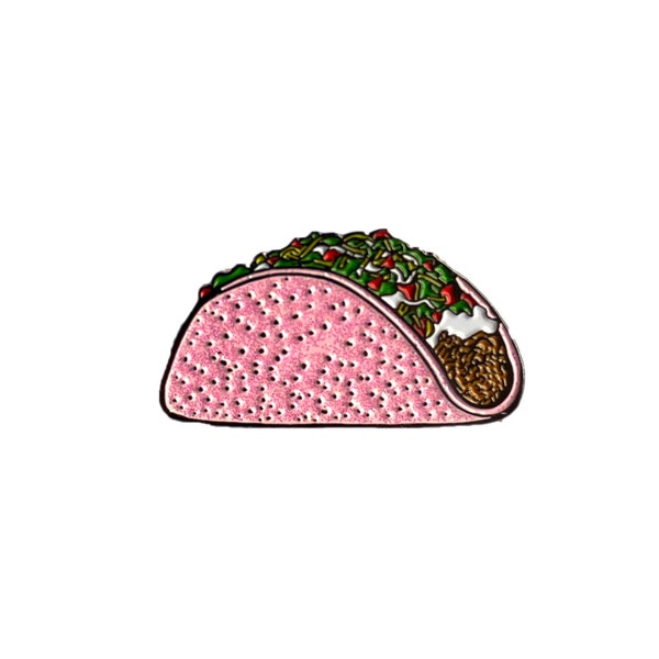 Pink Taco - Enamel Pin - v3 Glitter