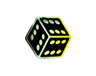 Triple 6 Dice - Black & Gold - Enamel Pin