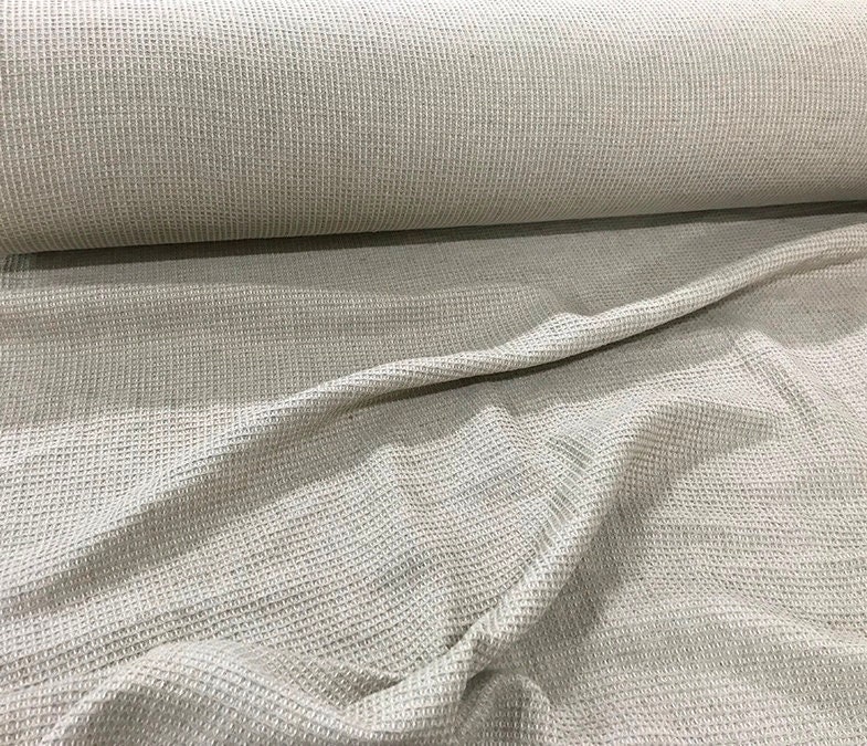 Waffle Linen Fabric by the Meter, 300 Gsm, Linen Cotton Fabric ...