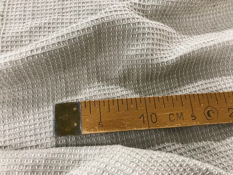 Waffle Linen Fabric by the Meter, 300 Gsm, Linen Cotton Fabric