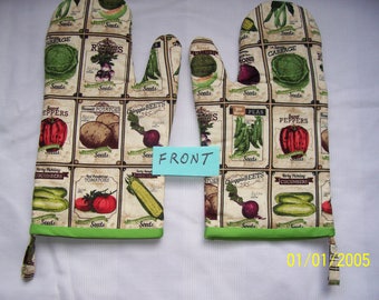 Old Fashioned Seed Packets Oven Mitts