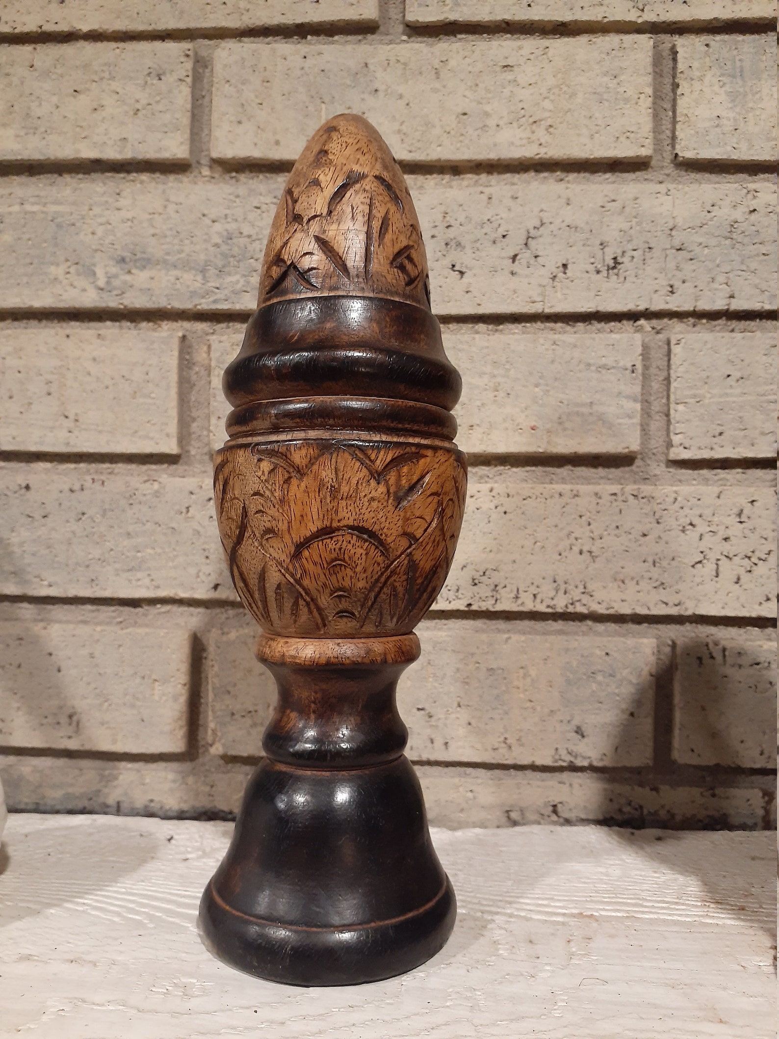 Carved wood decorative finials Etsy