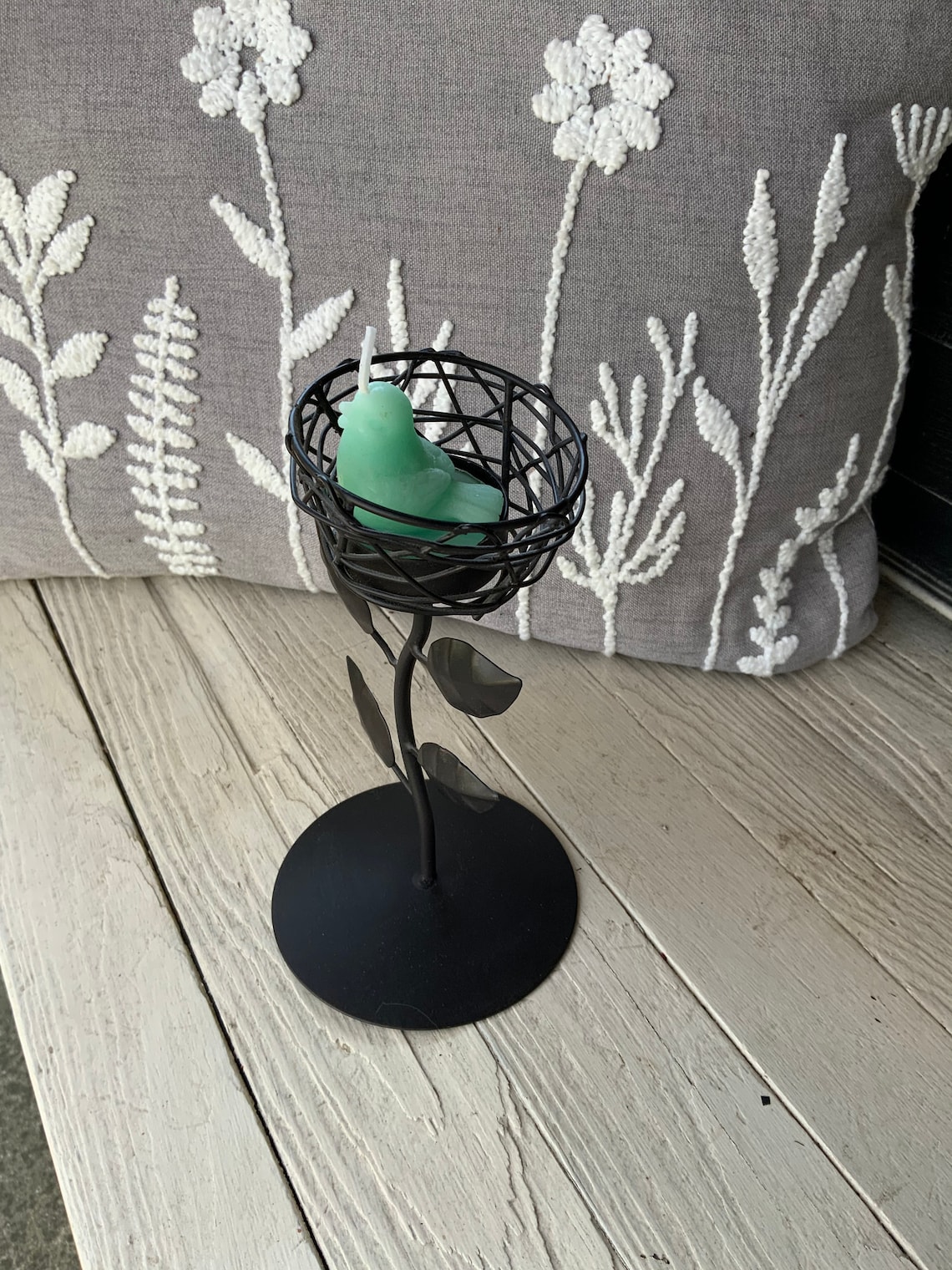 Bird Nest Candle Holder With Bird Candle Etsy