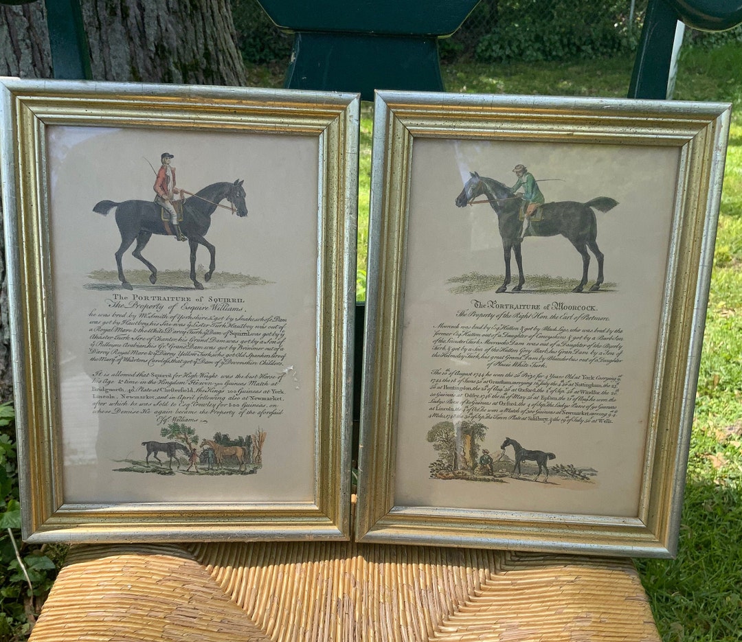 Vintage Framed Horse Prints Etsy