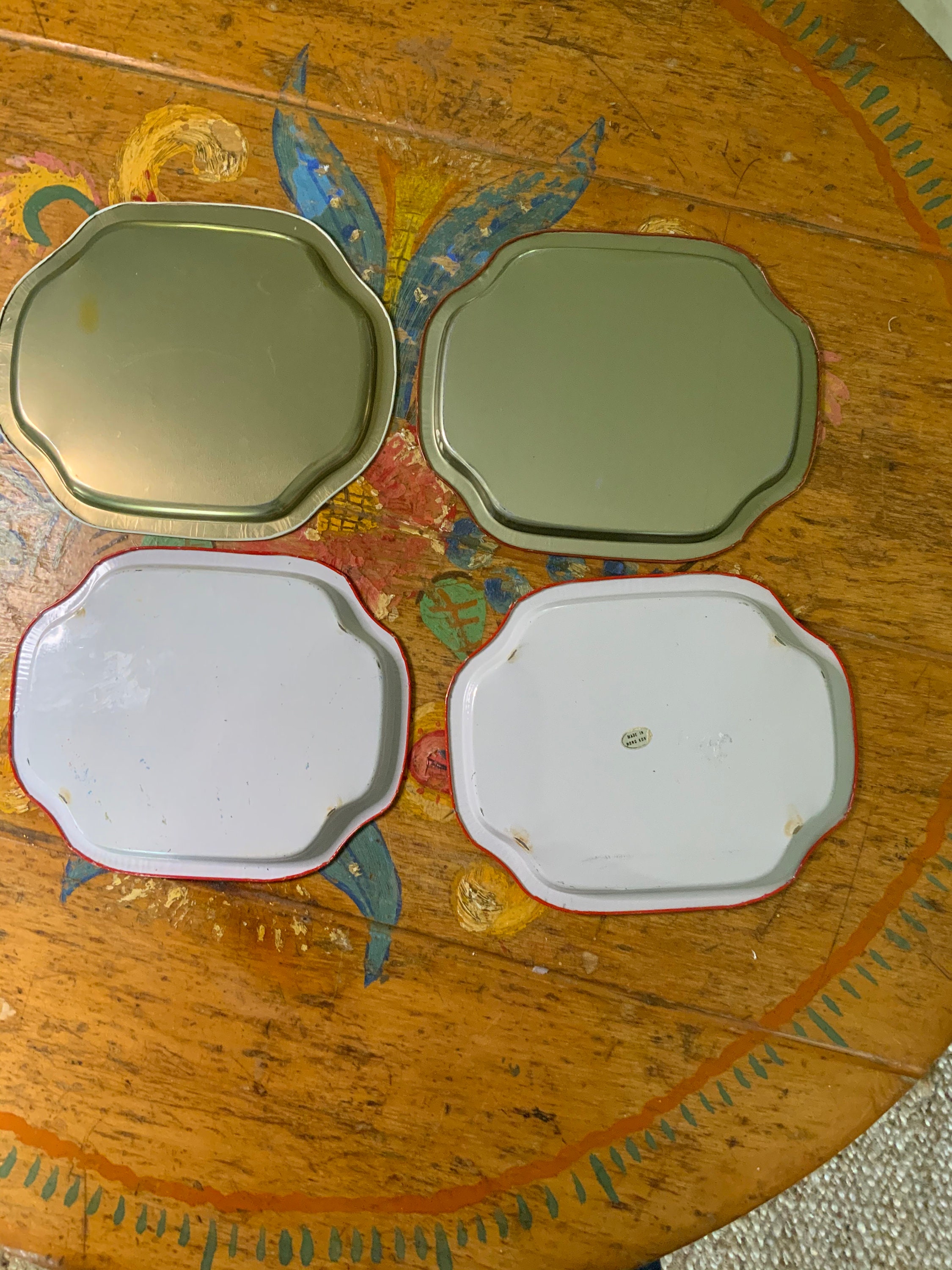 Vintage Tin Trays Etsy