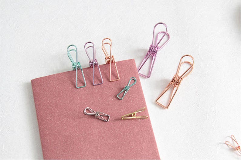 Set of 4 Medium Fish Tail Skeleton Binder Clips