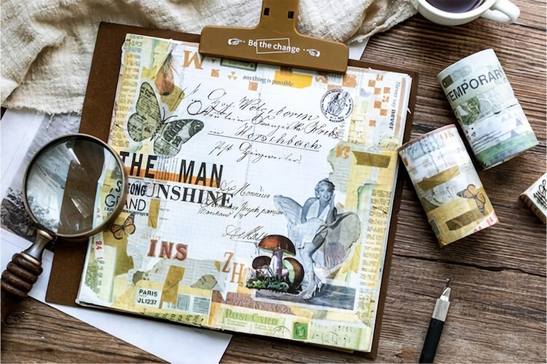 Vintage Style Collage Washi Tape Series Craft Scrapbooking Decoration Journal Planner