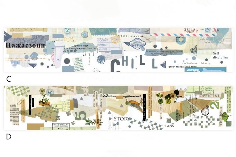 Vintage Style Collage Washi Tape Series Craft Scrapbooking Decoration Journal Planner