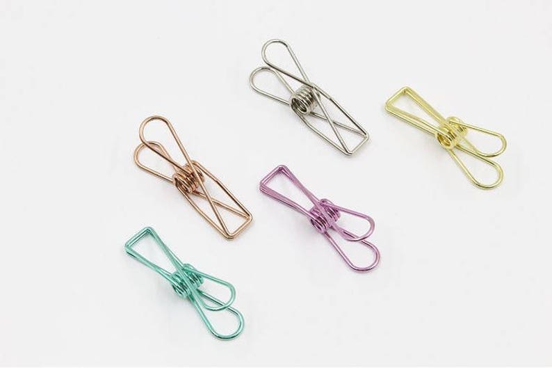 Set of 4 Medium Fish Tail Skeleton Binder Clips