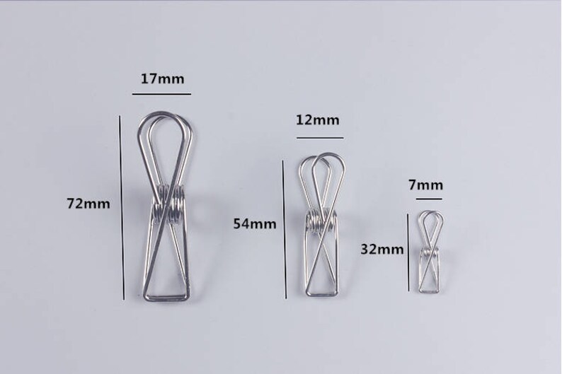 Set of 4 Medium Fish Tail Skeleton Binder Clips