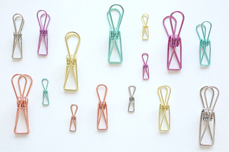 Set of 4 Medium Fish Tail Skeleton Binder Clips
