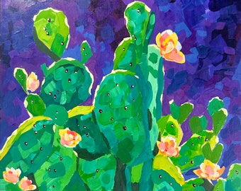 Prickly Pear Cactus 1 Painting Giclée Print
