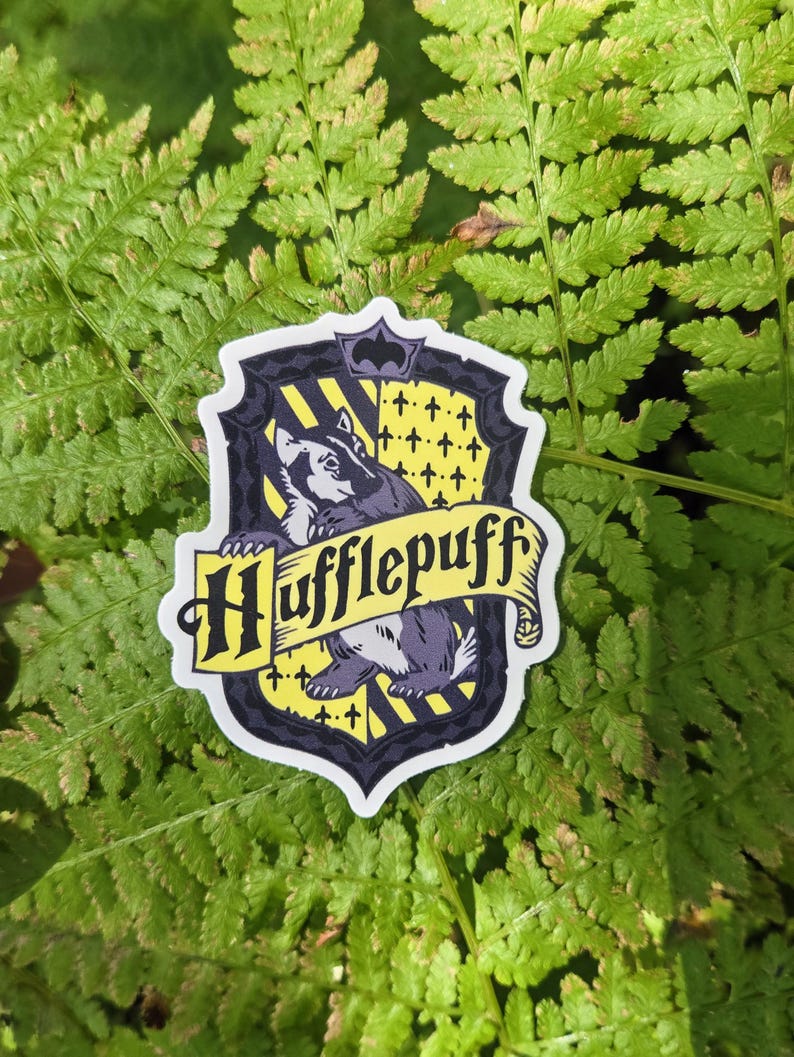 stickers, waterproof, laminated, use anywhere Hufflepuff