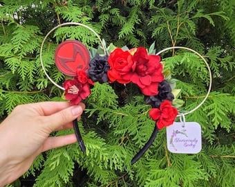 Comfortable, double sided, floral mouse ears, character ears