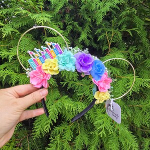 Comfortable, double sided, floral mouse ears, character ears