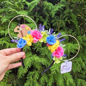 Comfortable, double sided, floral mouse ears, character ears