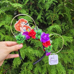 Comfortable, double sided, floral mouse ears, character ears