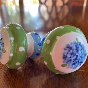 Cape Cod Hydrangea Furniture/Cabinet Knob or Matching Stainless Steel Hooks