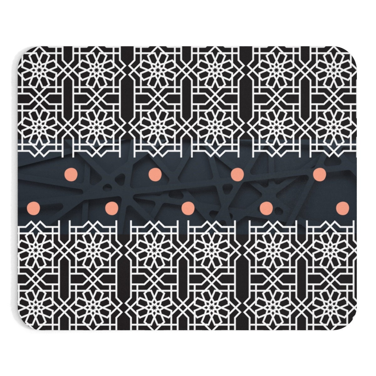 JSDART Motif en treillis noir moderne élégant avec grille géométrique en  treillis monochrome Design graphique simple Tapis de souris blanc Tapis de souris  Tapis de souris 22,9 x 25,4 cm 