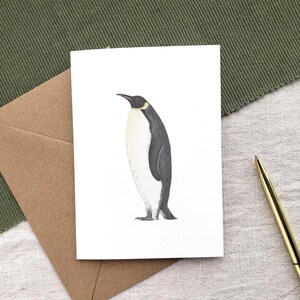 Biglietto di auguri con pinguino imperatore - Biglietto di auguri di compleanno con pinguino, regalo per la mamma amante dei pinguini, biglietto con illustrazione della fauna selvatica