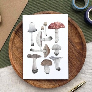 Cartão de aniversário com cogumelo – presente de jardinagem para mãe, cartão de aniversário para amante da natureza, presente para amante de plantas, mini impressão de cozinha