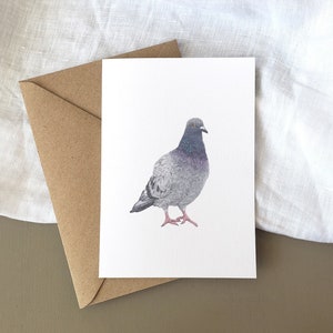 Pigeon Illustration Birthday Card A6, Nature Birthday Card, Fine Art Card image 1
